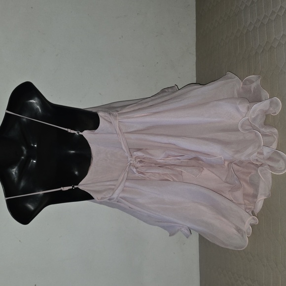 Cider Ruffle Hem Knotted Layered Mesh Cami Top - Picture 5 of 11